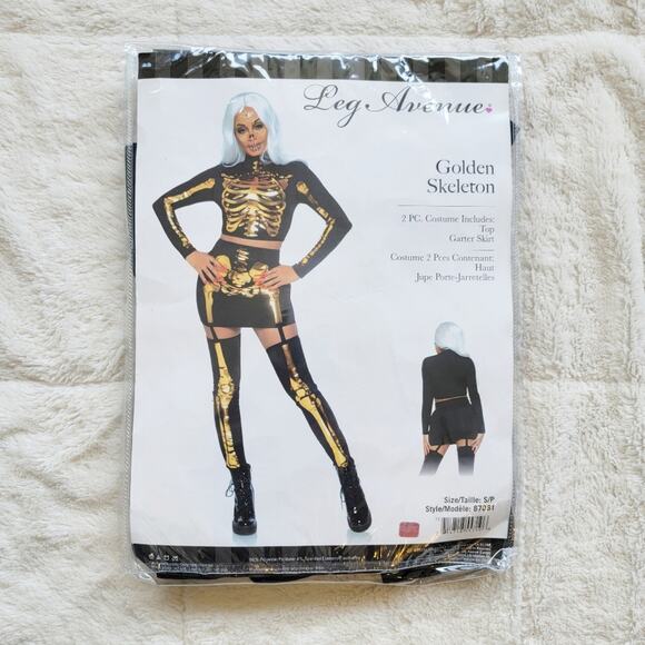 Leg Avenue Golden Skeleton 2 Piece Roleplay Costume - Picture 2 of 5